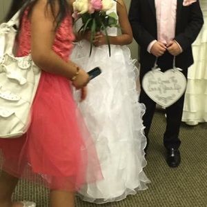 David’s Bridal Flower Girl White Dress